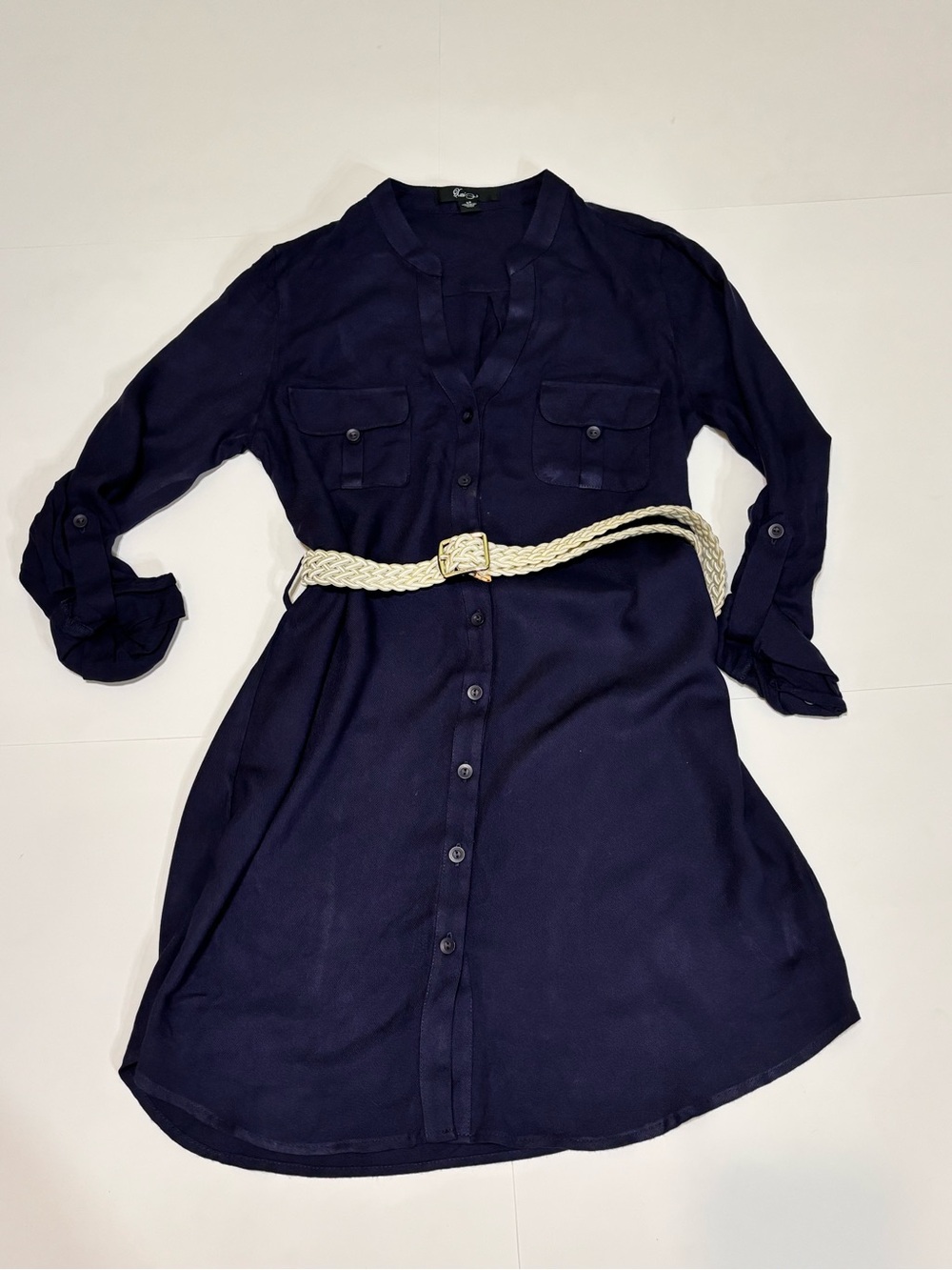 ⭐️Navy Button-Up Shirt Dress